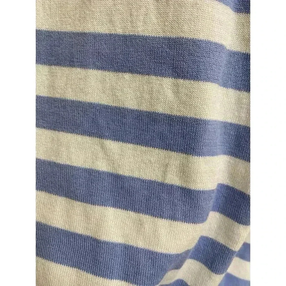 Talbots Womens Blue & White 3/4 Sleeve Striped Floral Knit Sweater Plus Size 1X - Picture 9 of 9